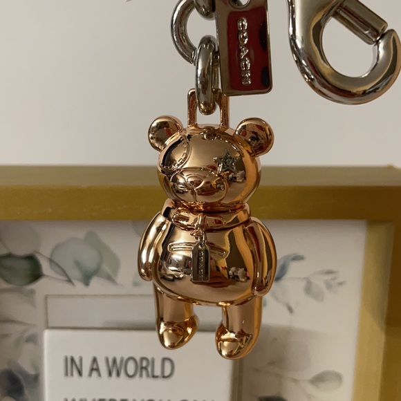Coach Accessories Coach 8766 Bear Bag Charm Key Chain Rose Gold New